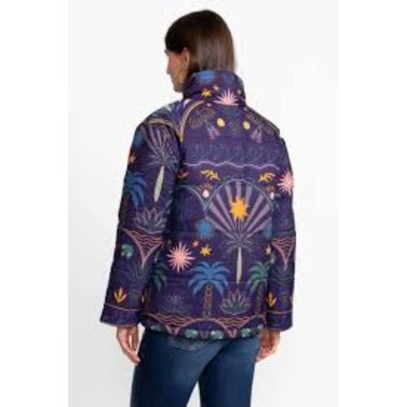 Johnny Was Pia Del Mar Puffer Jacket Reversible Size Small New with Tag - Picture 2 of 5